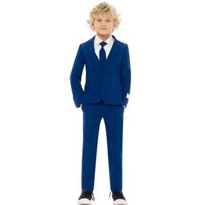 OppoSuits Boys Navy Royale Suit - Jacket Pants Tie